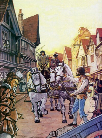 Shakespeare, standing outside a playhouse and holding the horses of the actors as they arrived by English School